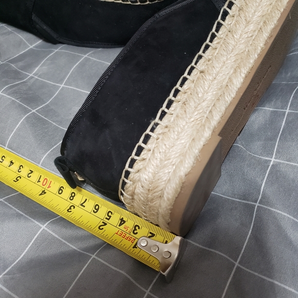 Sam Edelman Carrin Black Suede Platform Espadrilles Slip On - Picture 7 of 8